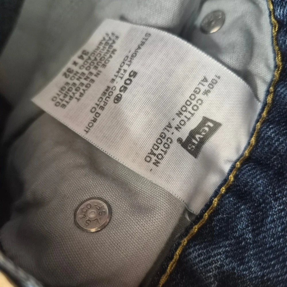 Levi's 505 Straight Fit Mens 34x32 Blue Denim Jeans Regular Fit Classic